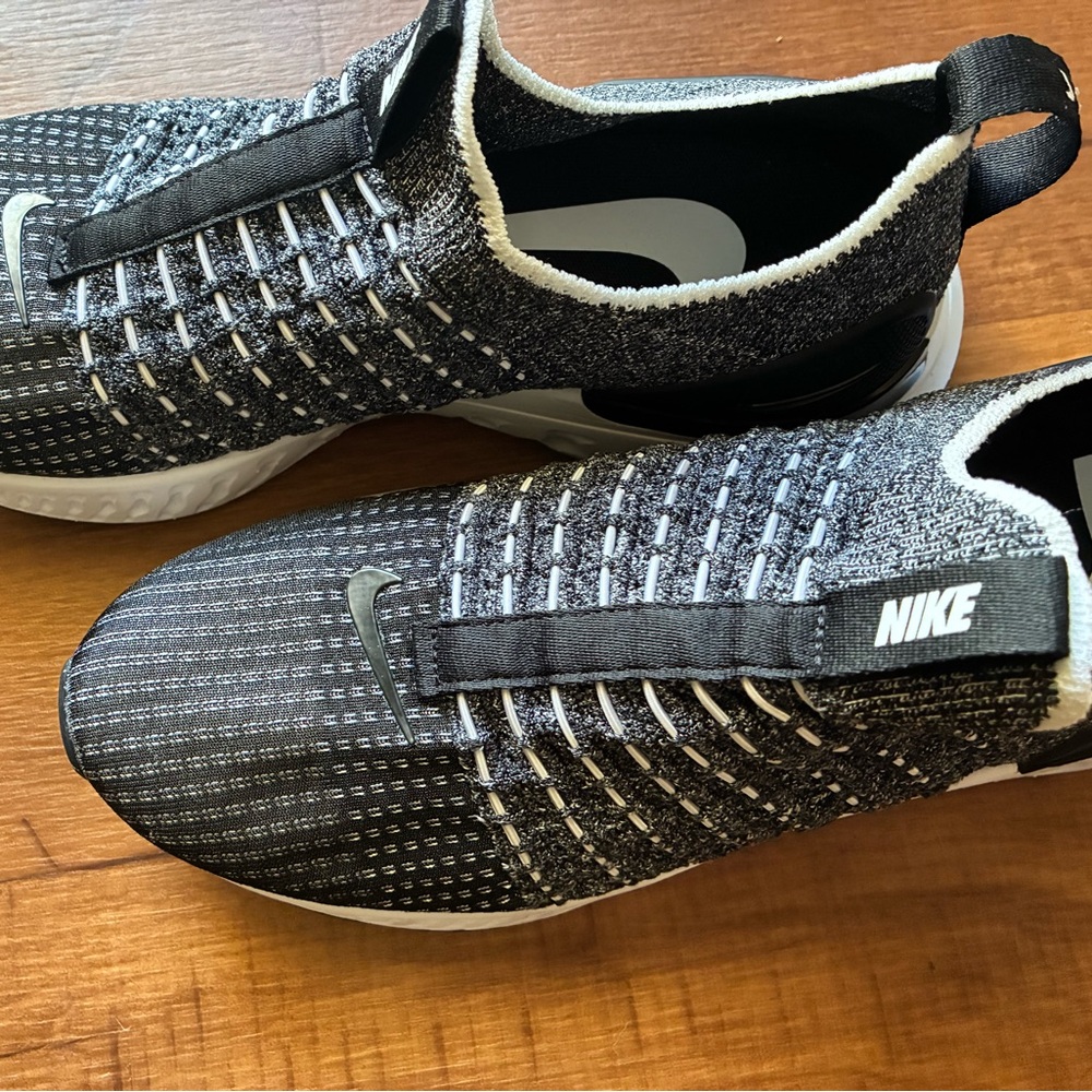 Women's Black and Gray Slip-On Sneakers